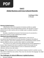 Unit-5 Global Business and Cross Cultural Diversity: Sowbhagya G Bhat 2