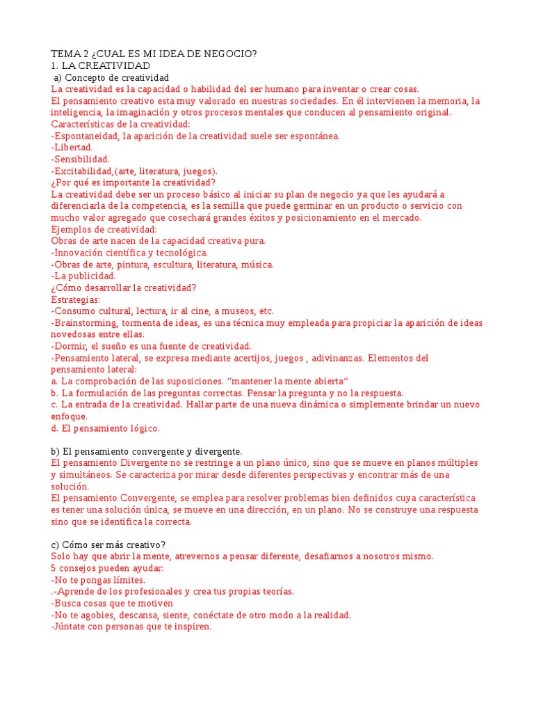 Tema 2 Fol | PDF | Creatividad | Innovación