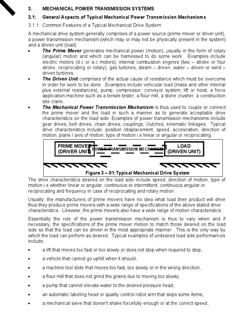 Mechanical Power Transmission Systems PDF Belt (Mechanical