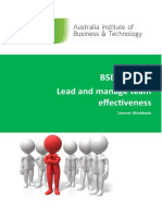 BSBWOR502 Lead and Manage Team Effectiveness: Learner Workbook