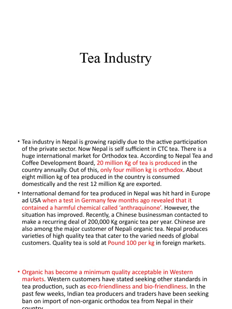 Tea Industry PDF Tea Labour Economics