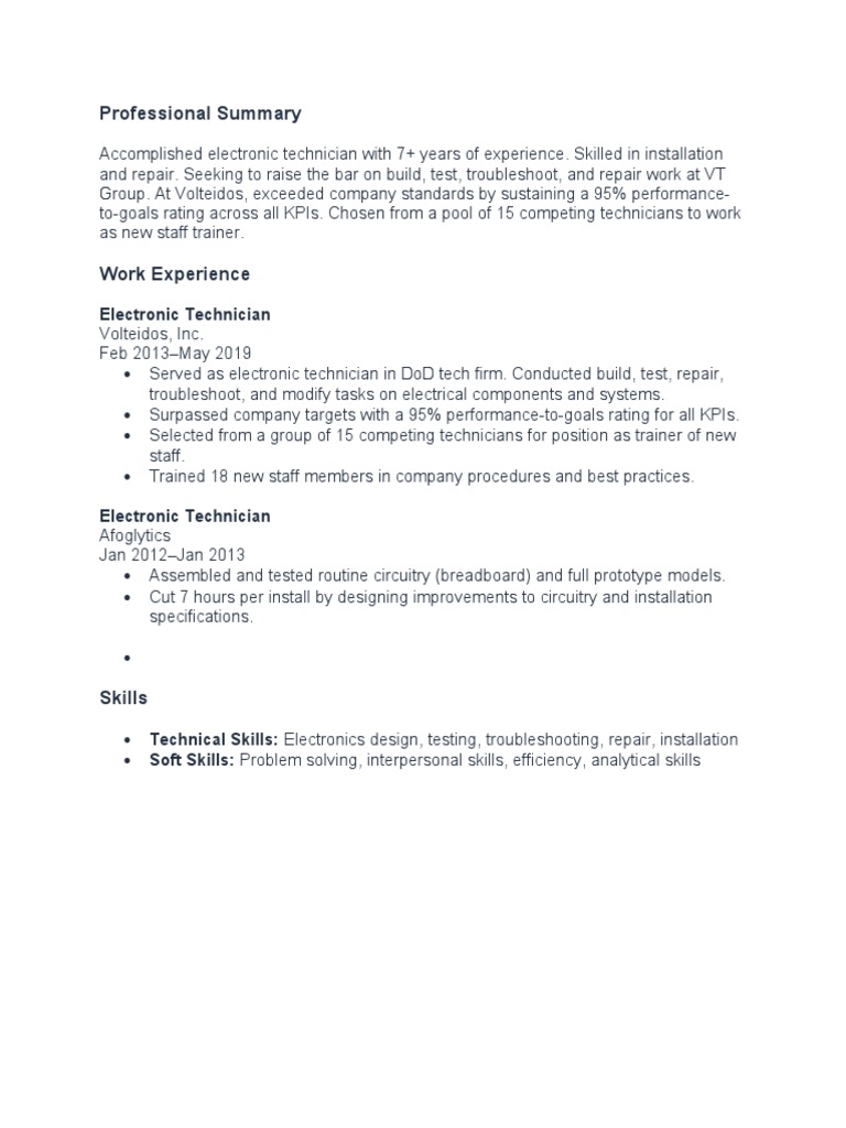 Sample Electronic Techn | PDF | Business