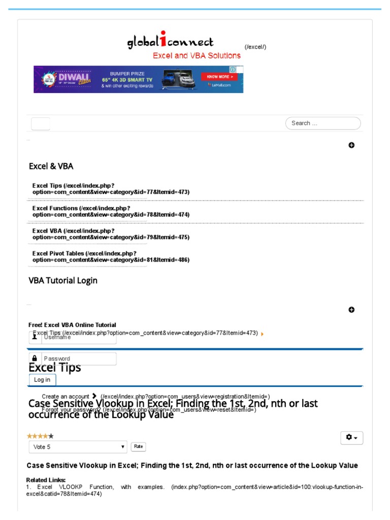 Case Sensitive Vlookup in Excel Finding The 1st, 2nd, NTH or Last
