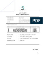 Assignment March 2020 Semester: Advance Financial Accounting