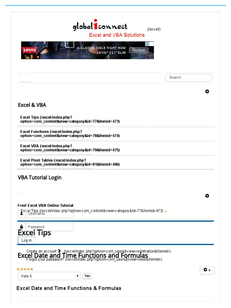 Excel Date and Time Functions and Formulas | PDF | Workweek And Weekend ...