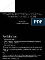 Tata Cara Penyusunan Rencana Pembangunan Daerah: Pertemuan 3 Dahlan Tampubolon