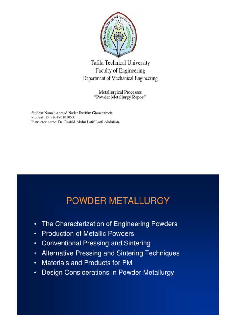 Powder Metallurgy Report PDF Sintering Porosity
