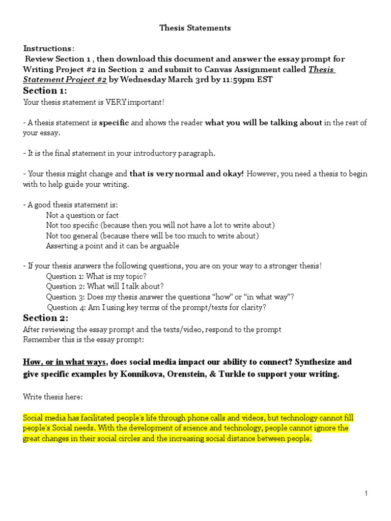 Crafting Effective Thesis Statements | PDF | Career & Growth