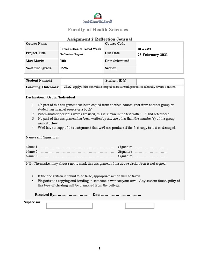 Social Work Ethics Reflection Report | PDF | Social Work | Learning