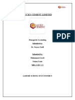 Lucky Cement Limited: Managerial Accounting Submitted To: Dr. Nayyer Zaidi