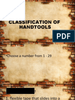 Classification of Handtools Quiz