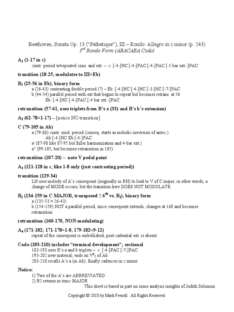 Beethoven Pathetique Rondo Analysis | PDF | Art | Teaching Methods ...
