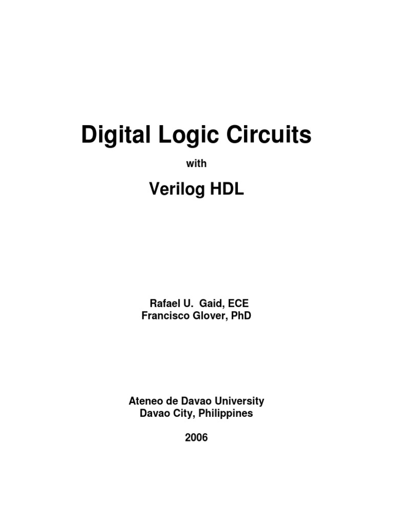 Digital Logic Circuit With Verilog HDL PDF Logic Gate Boolean Algebra