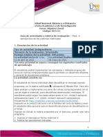 Guía de actividades y rúbrica de evaluación – Unidad 3 – Fase  4 Aplicaciones de los sistemas matriciales