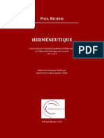 Hermeneutique. Cours de Louvain - Texte Integral PDOC