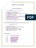 Project 2 / Unit 1-Revision: I Write The Verbs in Brackets in The Present Simple Tense