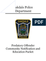 Oakdale Police Department: Predatory Offender Community Notification and Education Packet