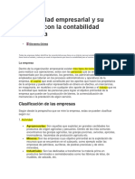 La actividad empresarial y su relación con la contabilidad financiera