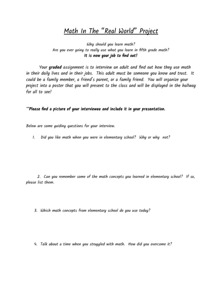 Real-World Mathography Project | PDF | Career & Growth