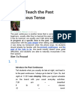 How To Teach The Past Continuous Tense