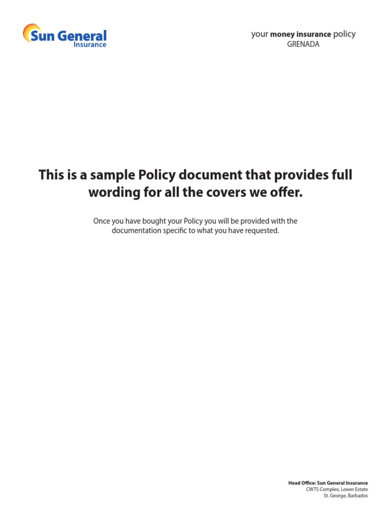 Grenada Money Insurance Policy Guide | PDF | Insurance | Indemnity