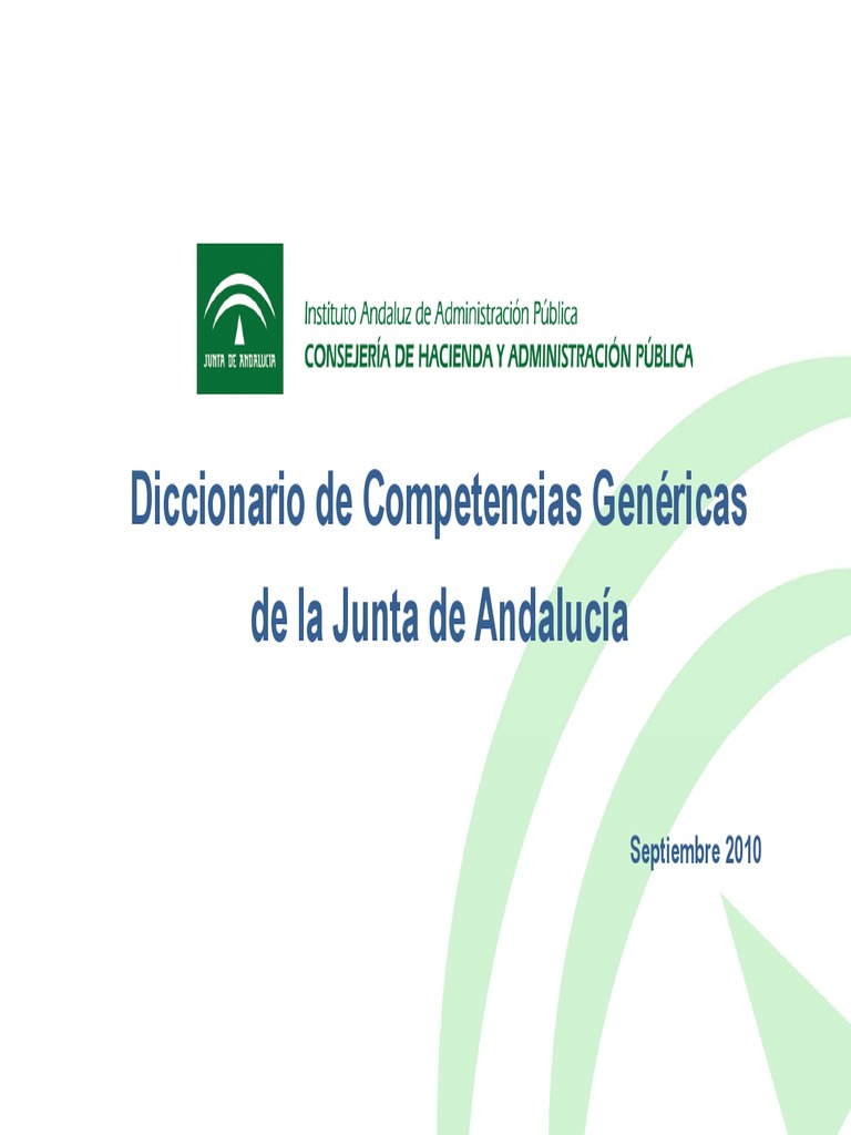 Diccionario de Competencias Profesionales de La Junta de Andalucia 2010 PDF Información