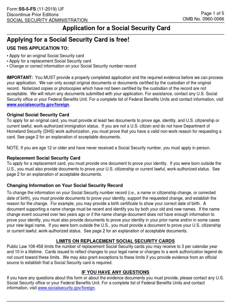 Application For A Social Security Card Applying For A Social Security