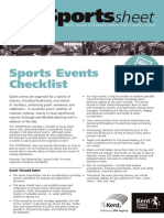 Sports Events Checklist