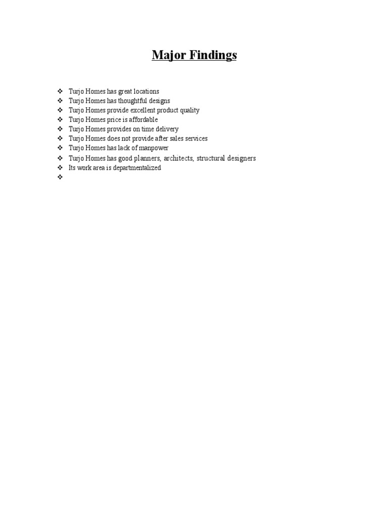 Major Findings | PDF | Law | Home & Garden