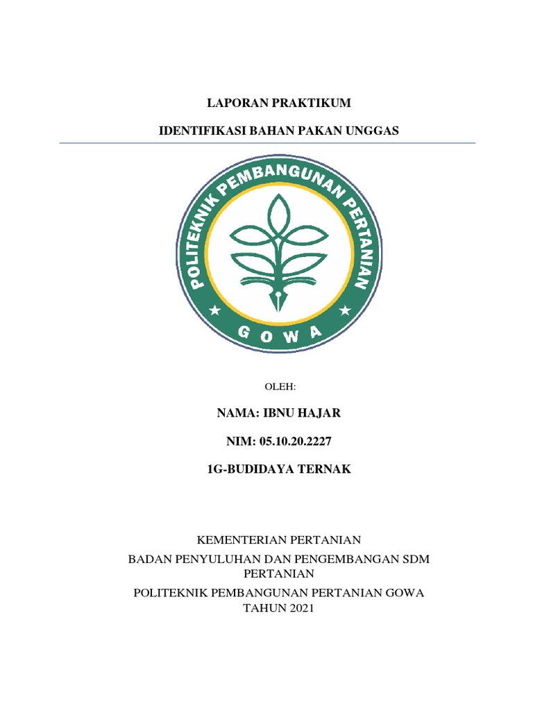 Laporan Praktikum Nutrisi Dan Pakan Ternak Pdf