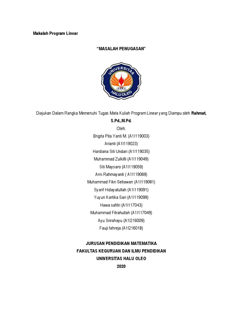 Masalah Penugasan dalam Program Linear | PDF
