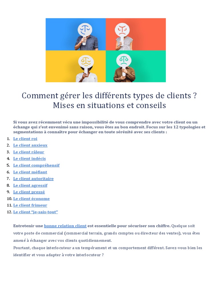Typologies de clients à maîtriser | PDF | Sodles | Science