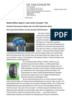 Nokian-Reifen siegt im „auto motor und sport“ Test / Kürzester Bremsweg auf Nässe aller vom ADAC getesteten Reifen / Sehr gutes Fahrverhalten und sehr geringer Spritverbrauch