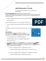 Student Exploration: Circuits: Vocabulary: Ammeter, Circuit, Current, Electron, Ohmmeter, Ohm's Law, Parallel Circuit