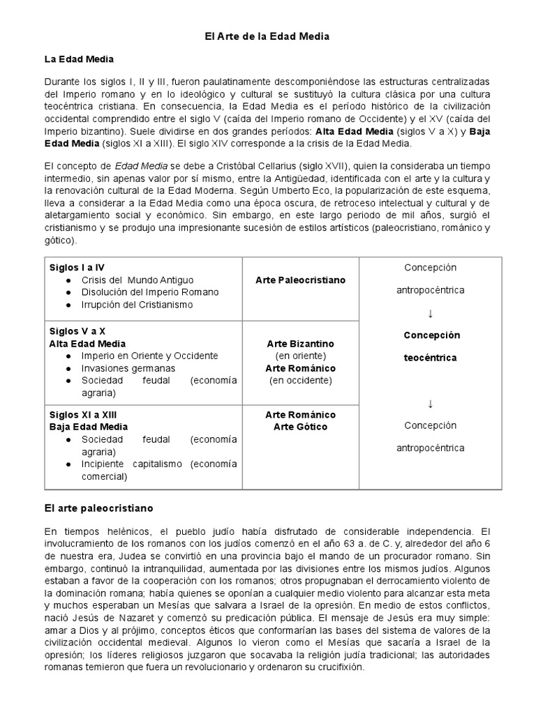 Arte y Cultura en la Edad Media | PDF | imperio Bizantino | Edades medias