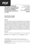 The Relationship of Workplace Flexibility To Employee Engagement Among Information Technology Employees in India