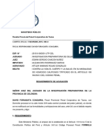 Requerimiento de acusación por homicidio calificado