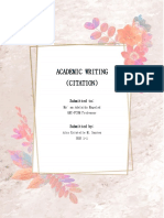 Academic Writing (Citation) : Submitted To