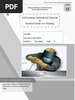 Self-Learning Instructional Material in Shielded Metal Arc Welding