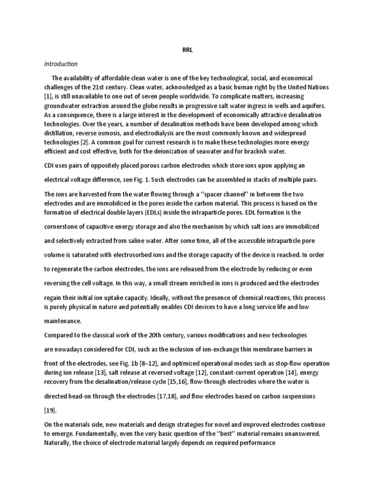 RRL 3 | PDF | Porosity | Desalination