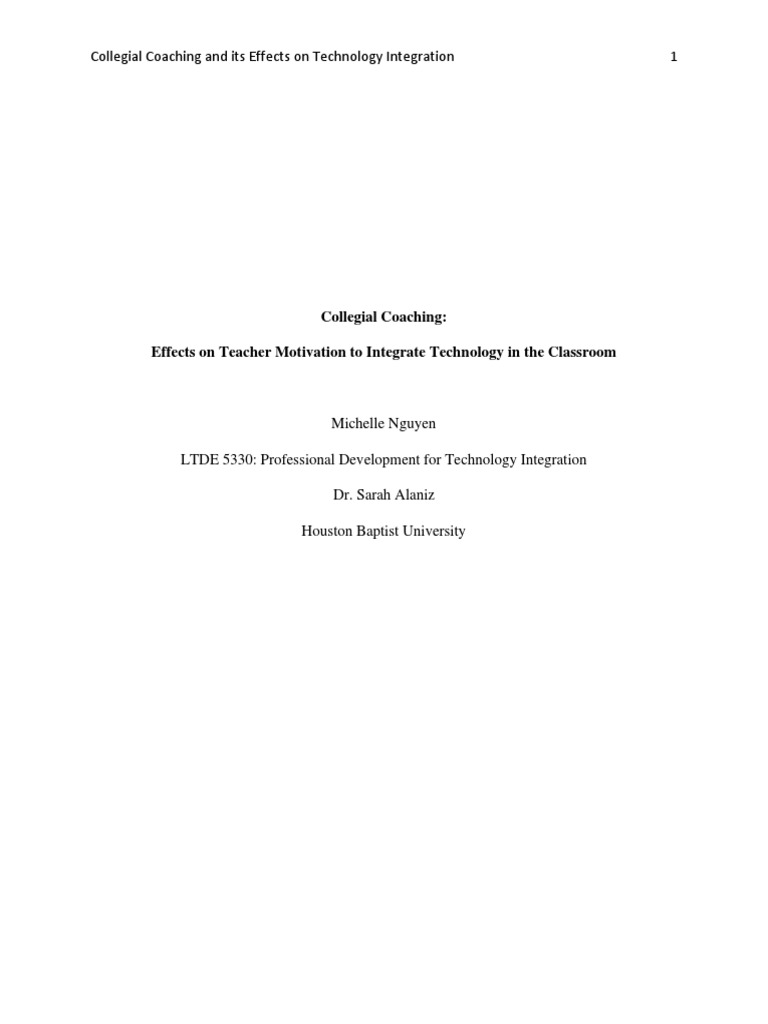 Collegial Coaching For Technology Integration in The Classroom | PDF ...