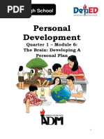 PERDEV - Q1 - Mod6 - The Parts of The Brain Developing A Personal Plan