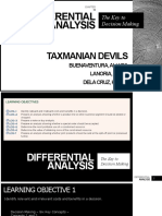 Differential Analysis: Taxmanian Devils