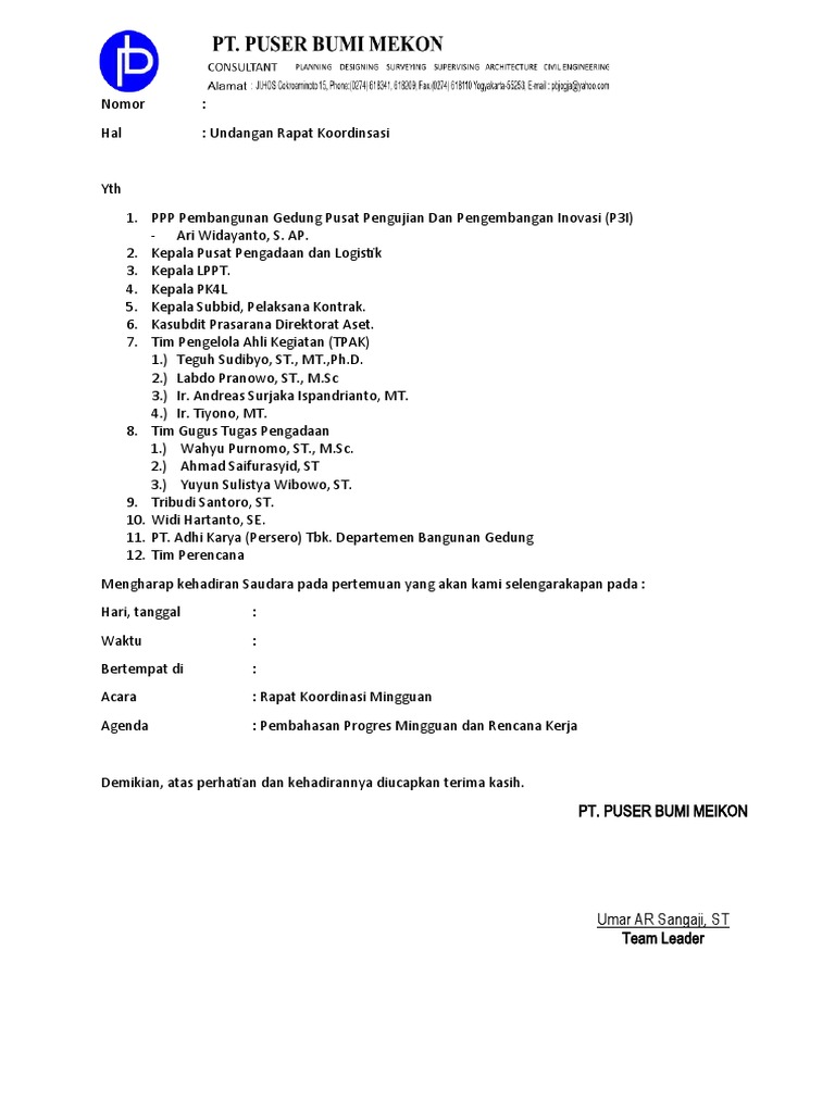 Undangan Rapat | PDF
