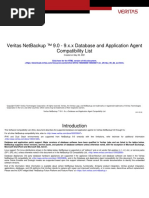 Veritas Netbackup ™ 9.0 - 9.X.X Database and Application Agent Compatibility List