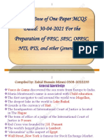 Today's Dose Of: One Paper MCQS Dated: 30-04-2021 For The Preparation of