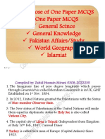 One Paper PS, GK & Islamiat MCQS 04-04-2021