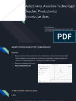 Adaptive or Assistive Technology Teacher Productivity Innovative Uses