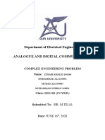 Department of Electrical Engineering Analogue and Digital Communication