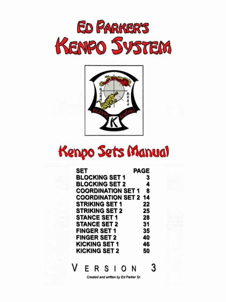 Kenpo Karate Sets Manual - Part 1 | PDF